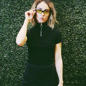 Silence + Noise Black Crop Top